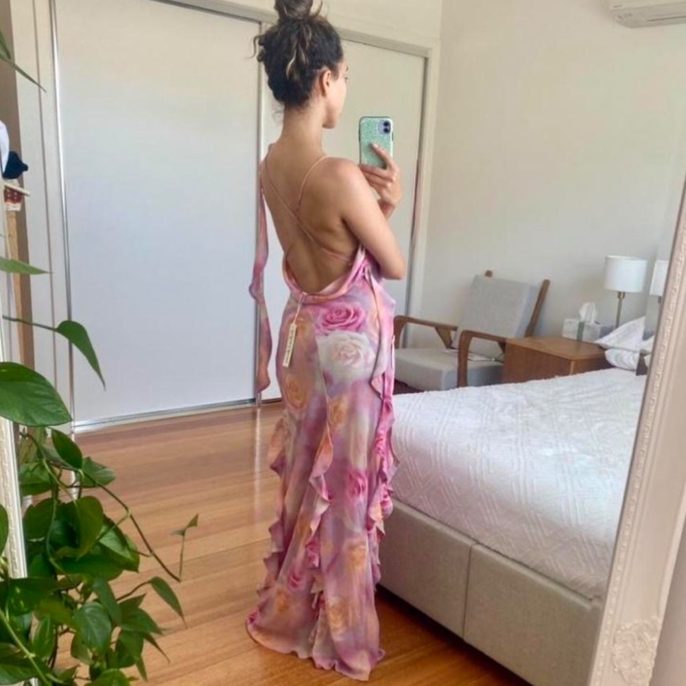 For Love and Lemons Spring Goddess Roses Floral Maxi Dress Size XL NWT! - Picture 7 of 9